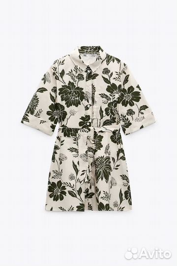 Платье Zara XS (S) мини с цветочным узором
