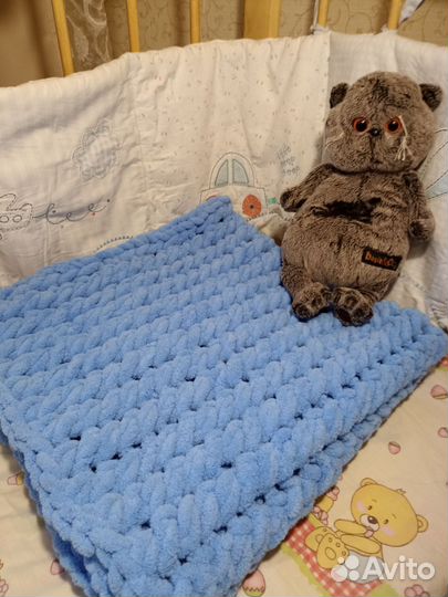 Плед детский вязаный ручная работа