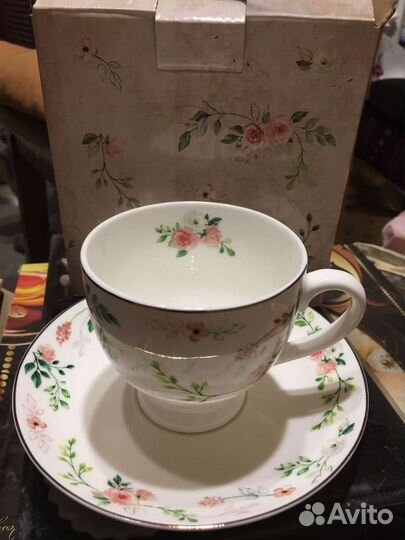 Чайная пара новая фарфор и соусники