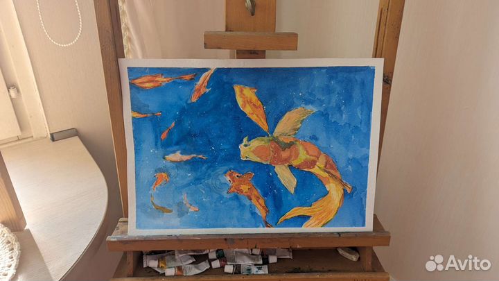 Картина / постер ручная работа / акварель