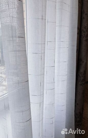 Готовая тюль под лён