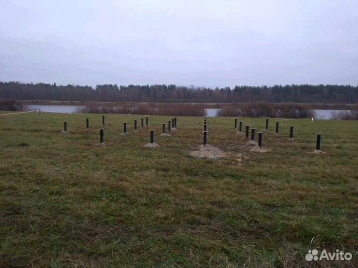 Фундамент на винтовых и жб сваях