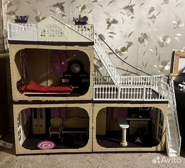 Кукольный домик для барби с мебелью