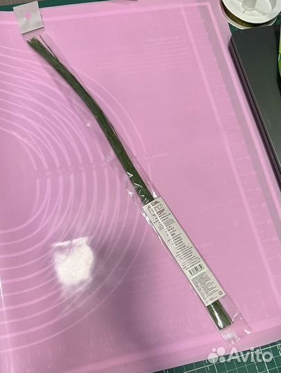 Проволока флористическая в оплетке зеленая