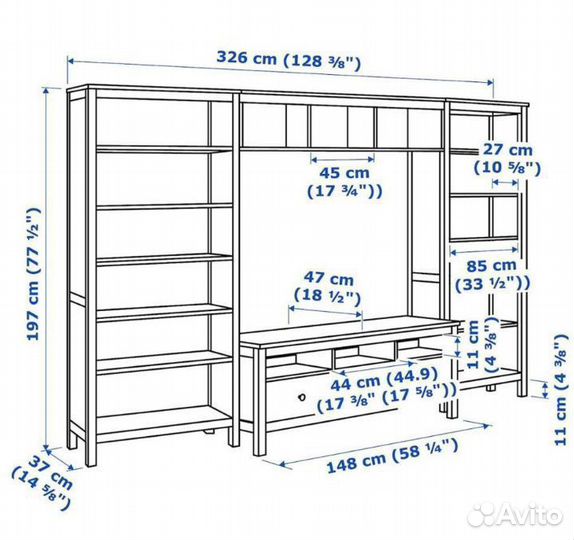 Стенка Hemnes IKEA стеллаж мебель шкаф тумба