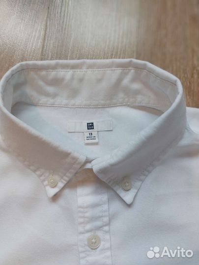 Uniqlo белая рубашка рост 145-155