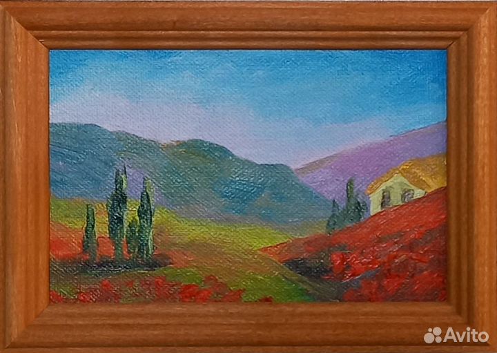 Картина маслом Пейзаж 10х15 см