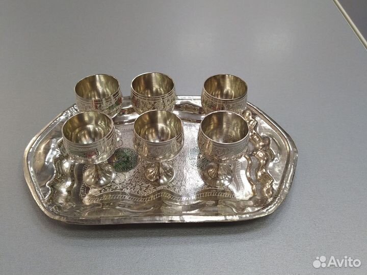 Набор рюмки на подносе 6 штук