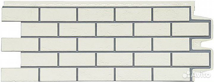 Фасадные панели Grand Line Кирпич Состаренный design Молочный (Пломбирный), шов RAL 7006