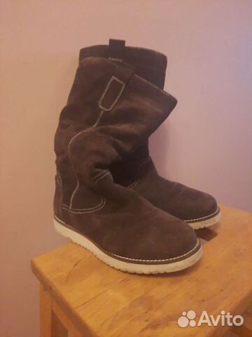 Сапоги натуральная замша, фиолетовые, зимние