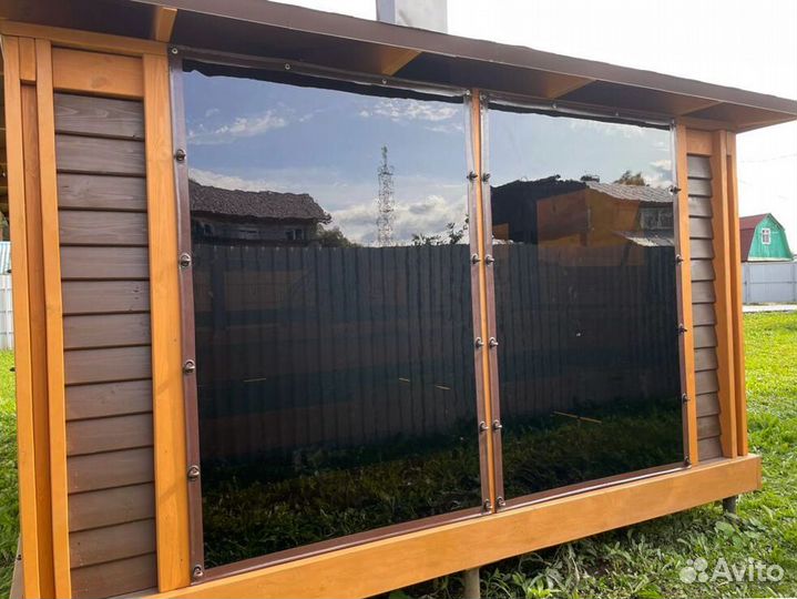 Мягкие окна для веранд и беседок под ключ