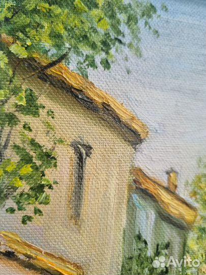 Картина маслом Прованс домики пейзаж улица