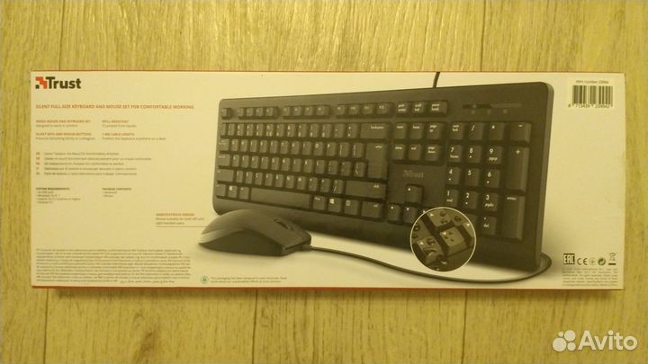 Клавиатура мышь проводная Trust Primo Wired новый