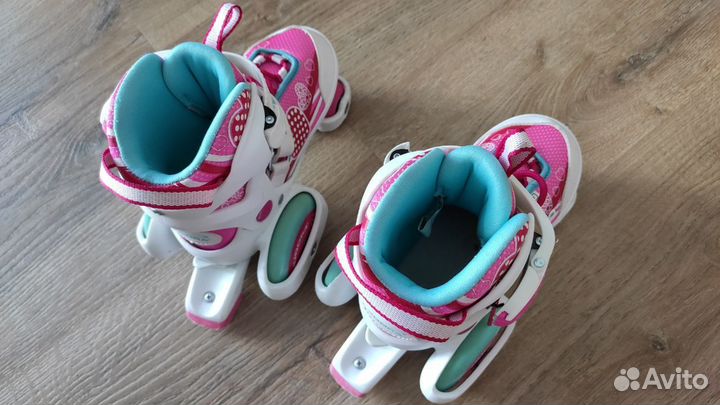 Ролики детские для девочек 4х-колесные раздвижные