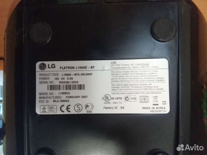 Монитор lg flatron l1900e bf