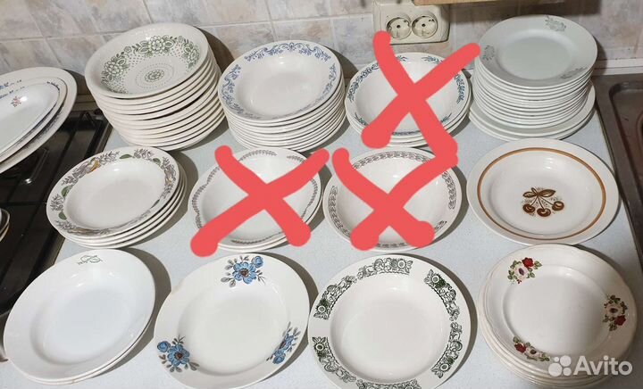 Тарелки фарфор и фаянс разные СССР
