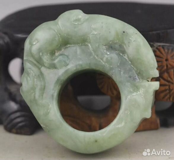Аксессуар, кулон, кольцо из камня нефрит
