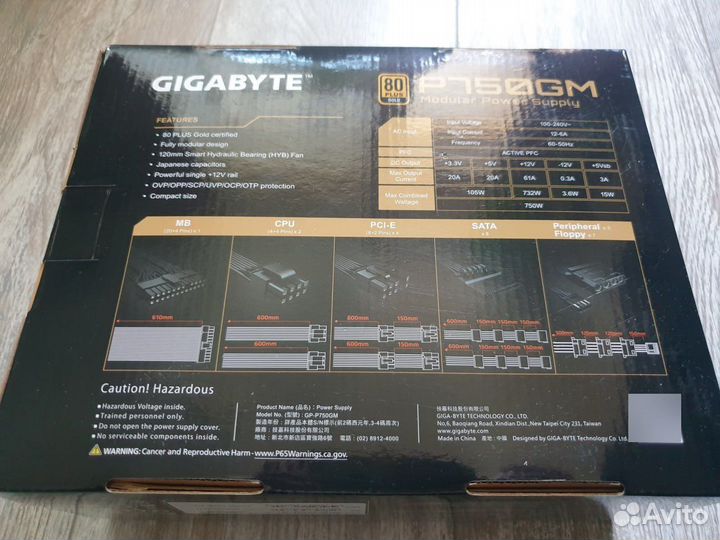 Блок питания gigabyte GP-P750GM