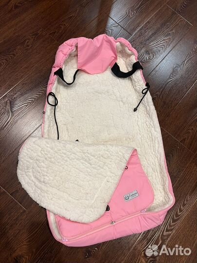Зимний конверт в коляску на овчине
