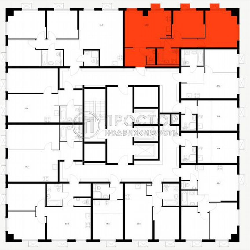 2-к. квартира, 58,8 м², 9/23 эт.