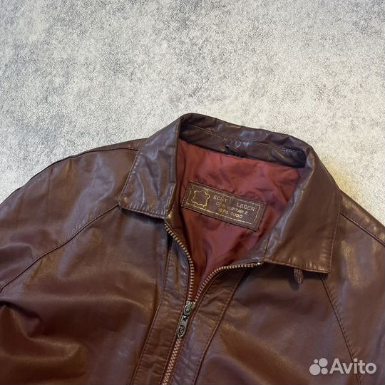 Vintage Leather Bomber Jacket Pilot 90s