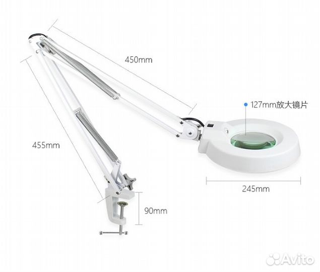 Лампа лупа на струбцине Magnifier новая в Орле