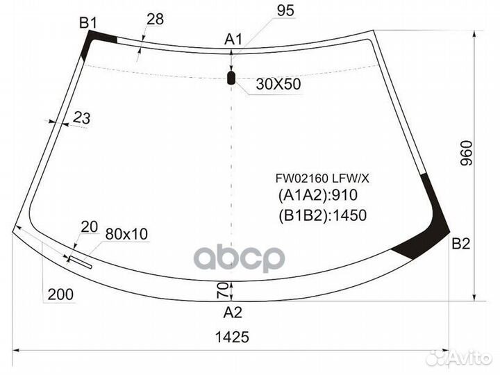 Стекло лобовое toyota celica 99-06 FW02160 LFW
