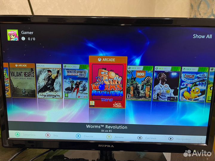 Xbox 360 прошит (freeboot) установлено 85 игр