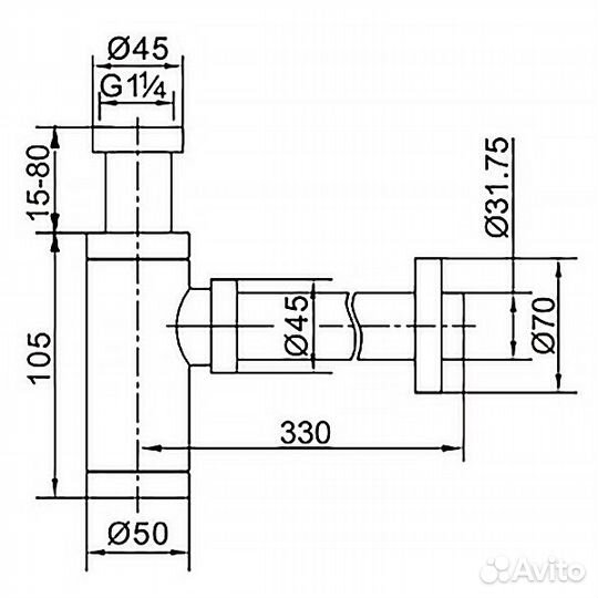 Сифон раковины Haiba HB80-7 черный