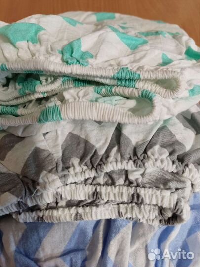 Простынь на резинке на детскую круглую кроватку