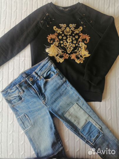 Свитшот и джинсы фирменные на девочку 122