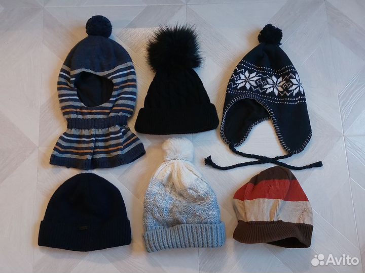 Шапки шлем зима и осень-весна на 6-9л