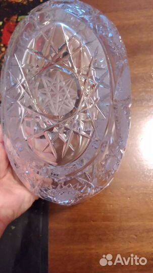 Хрустальная ваза корзина СССР