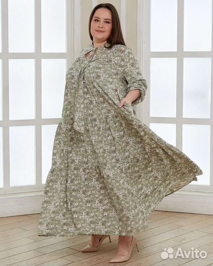 Платье женское хлопковое one size