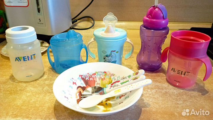 Поильник, тарелка, подогреватель