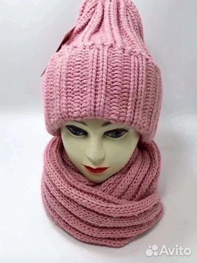 Комплект шапка и шарф женские