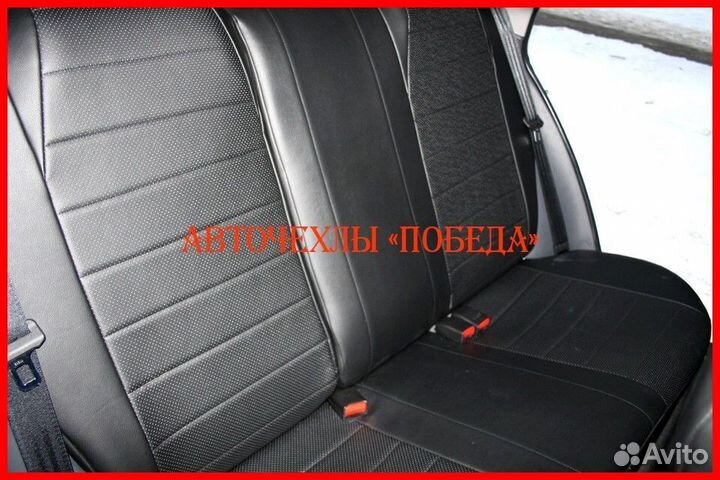 Чехлы Chevrolet Lanos из экокожи чёрные Классика