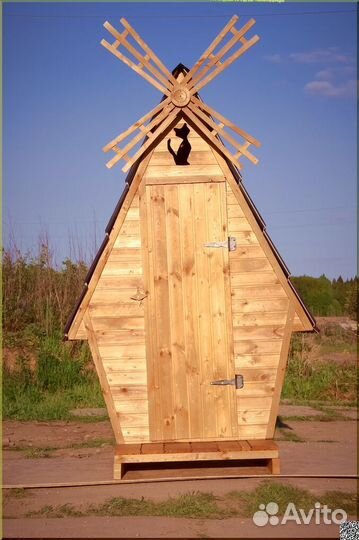 Уличный туалет деревянный ART128