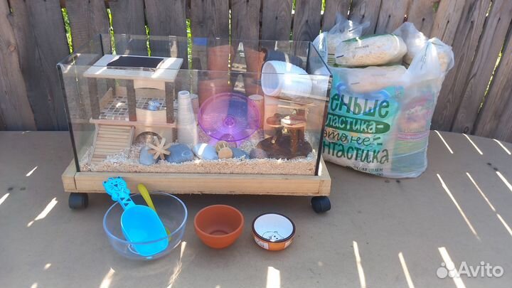 Предлагаю аквариум для хомяка со всем необходимым