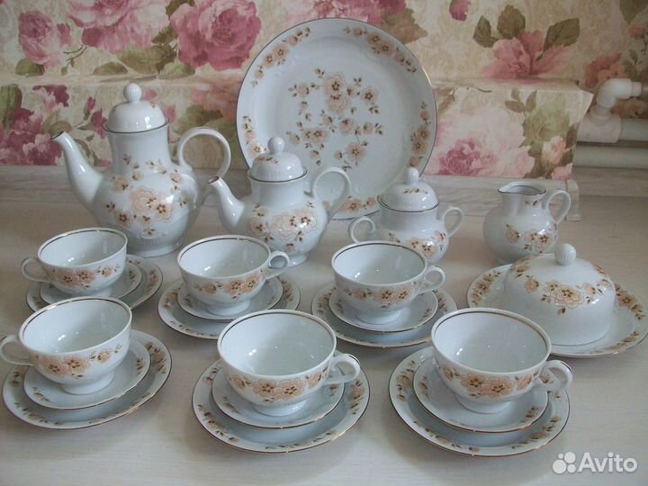 Сервиз чайный Кольдиц фарфор Гдр Винтаж