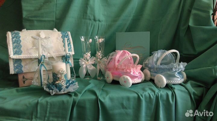 Аксессуары к бело-голубой свадьбе