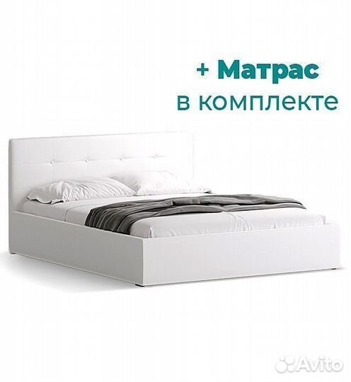 Кровать с матрасом 160х200 Роза белая