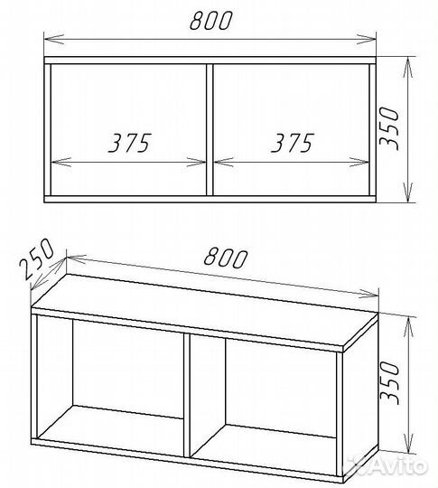 Полка навесная 800 Салоу