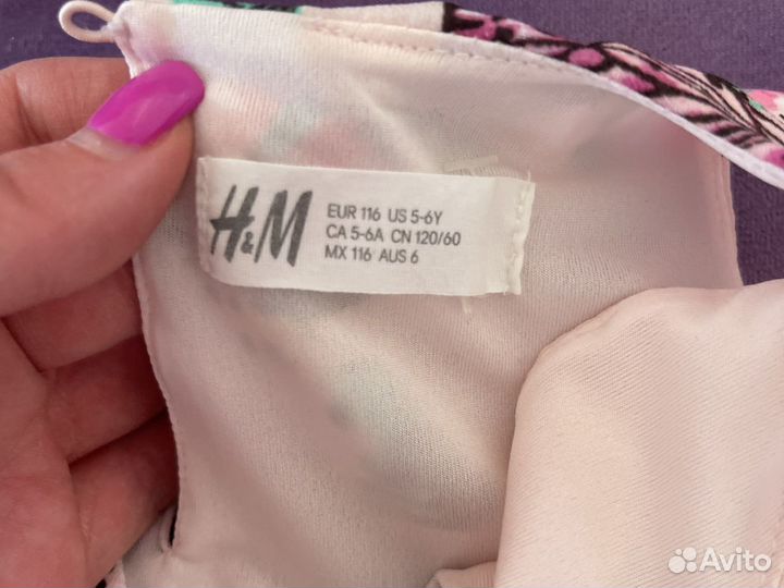 Летнее платье HM для девочки рост 116