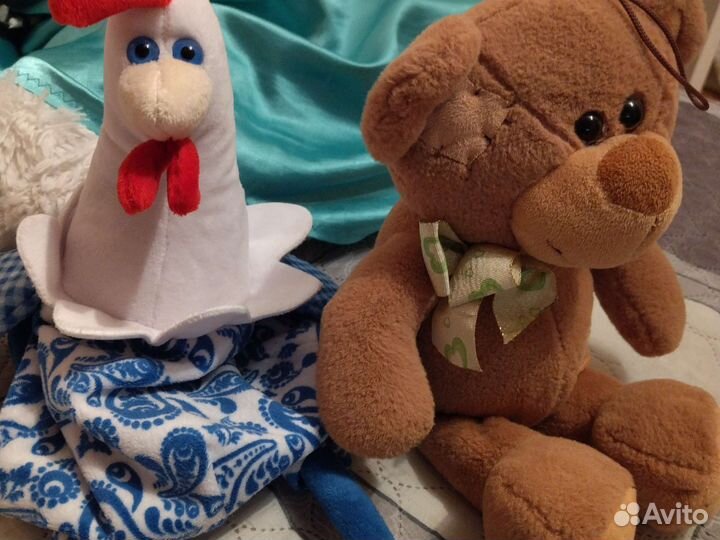Плюшевыймедведь И петушок с замком для подарка