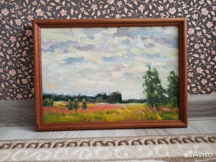 Пейзаж. Лето. Картина маслом. 21х30