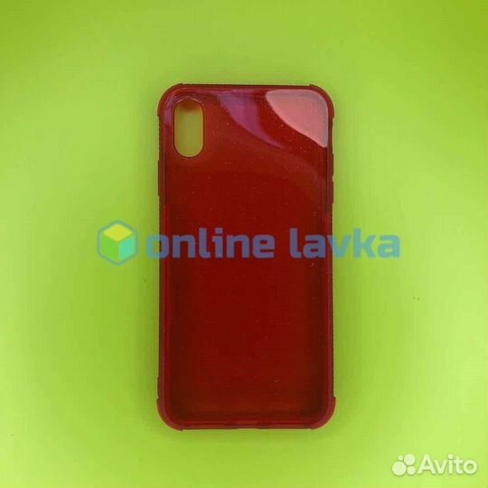 Чехол силикон блестки для iPhone Xs Max Red