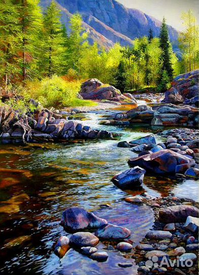 Картина по номерам 40x50 Горная благодать