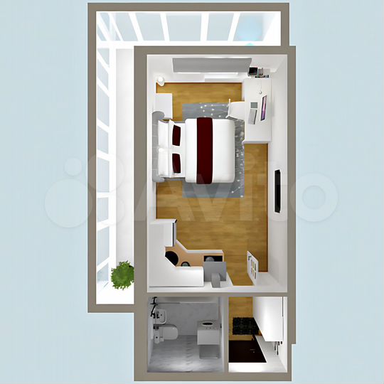 Квартира-студия, 25,8 м², 2/3 эт.