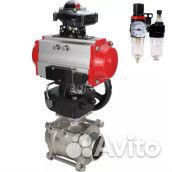 Кран шаровой DN.ru кшпп 316.200-ISO Ду100 Ру25, полнопроходной, нержавеющая сталь 316, ptfe, под при